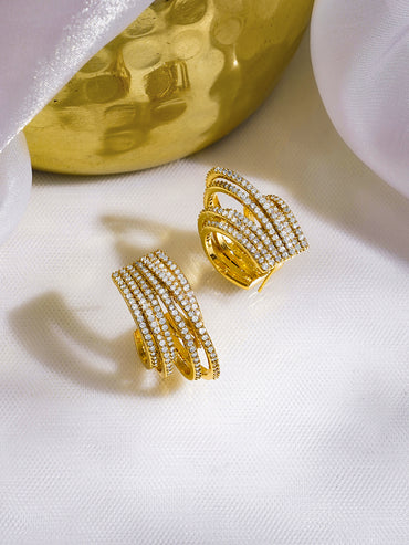 Contemporary Gold Finish Statement Hoops