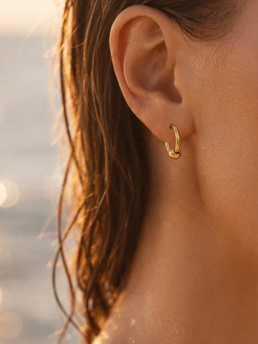 Demi Fine 18K Gold Plated Classic Sphere Hoop Earrings | Anti Tarnish