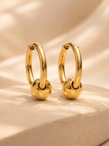Demi Fine 18K Gold Plated Classic Sphere Hoop Earrings | Anti Tarnish