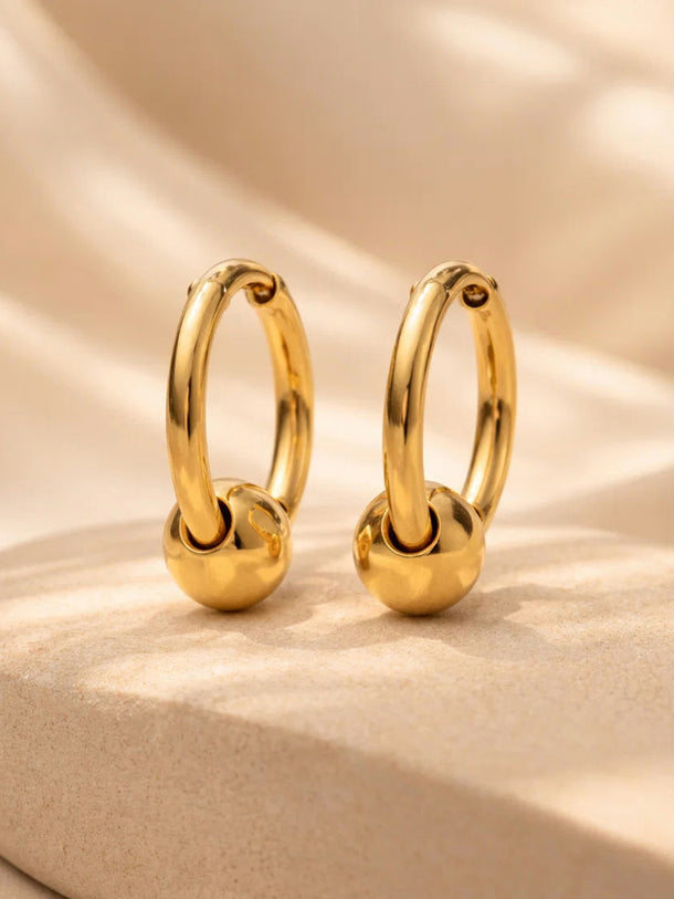 Demi Fine 18K Gold Plated Classic Sphere Hoop Earrings | Anti Tarnish