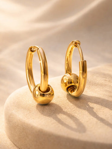 Demi Fine 18K Gold Plated Classic Sphere Hoop Earrings | Anti Tarnish