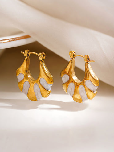 Demi Fine Enamel Statement Hoop Earrings