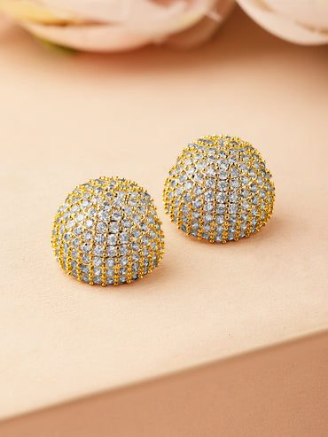 Golden Stardust Cubic Zirconia Studs