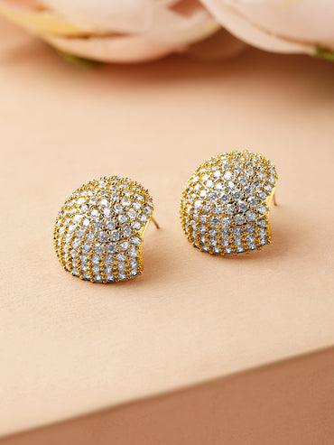 Golden Stardust Cubic Zirconia Studs