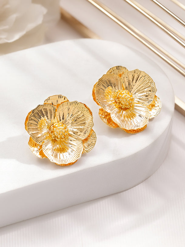 Frosted with Flower Statement Earrings