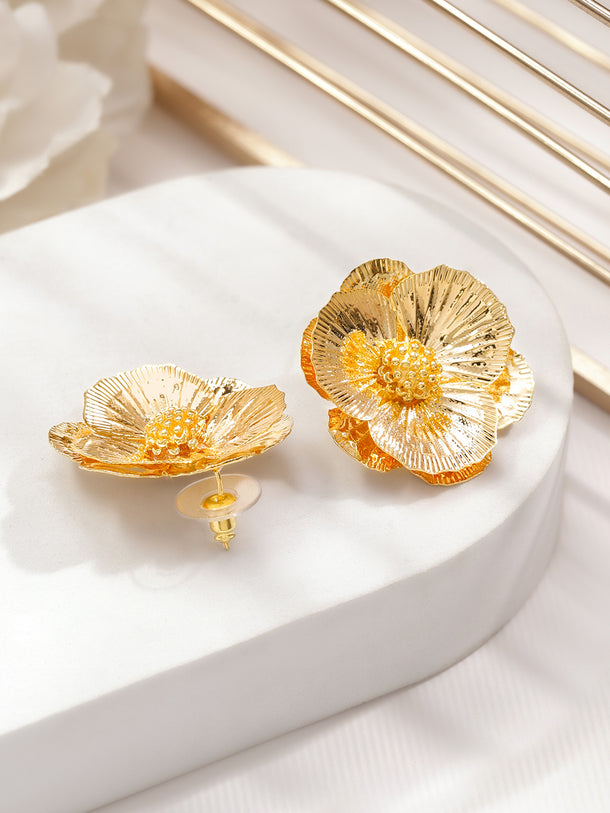 Frosted with Flower Statement Earrings
