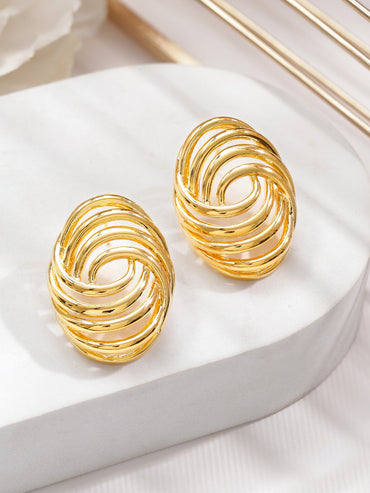Gold twisted Stud Earrings