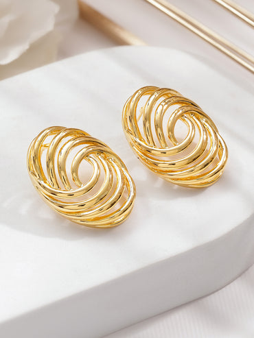 Gold twisted Stud Earrings