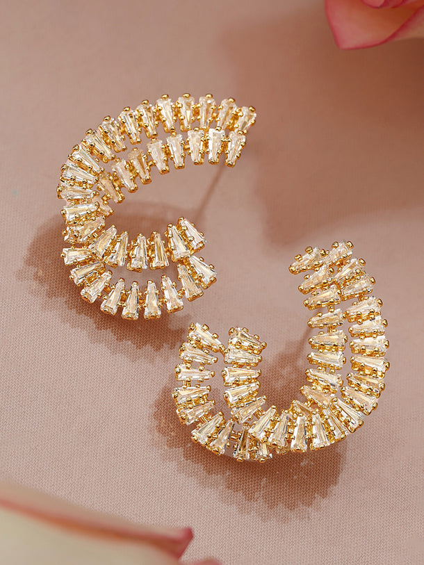 Modern Curves American Diamond Zirconia Studs