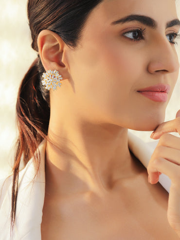Floral Crystal Stud Earrings
