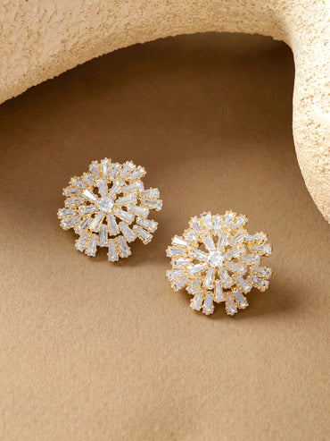 Floral Crystal Stud Earrings