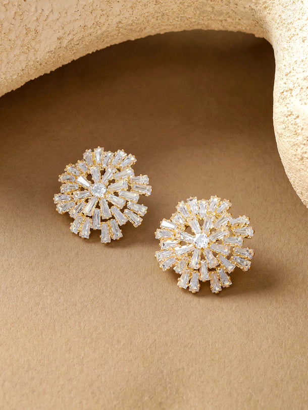 Floral Crystal Stud Earrings