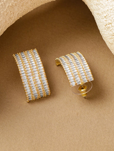 Crystal Gold Toned Stud Earrings
