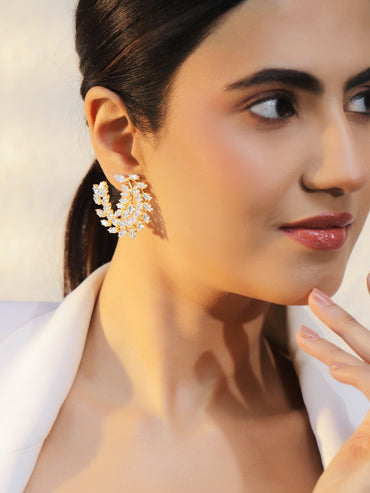 Round Leaf Stud Earrings