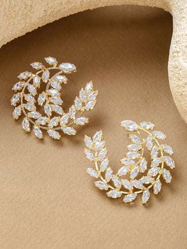 Round Leaf Stud Earrings
