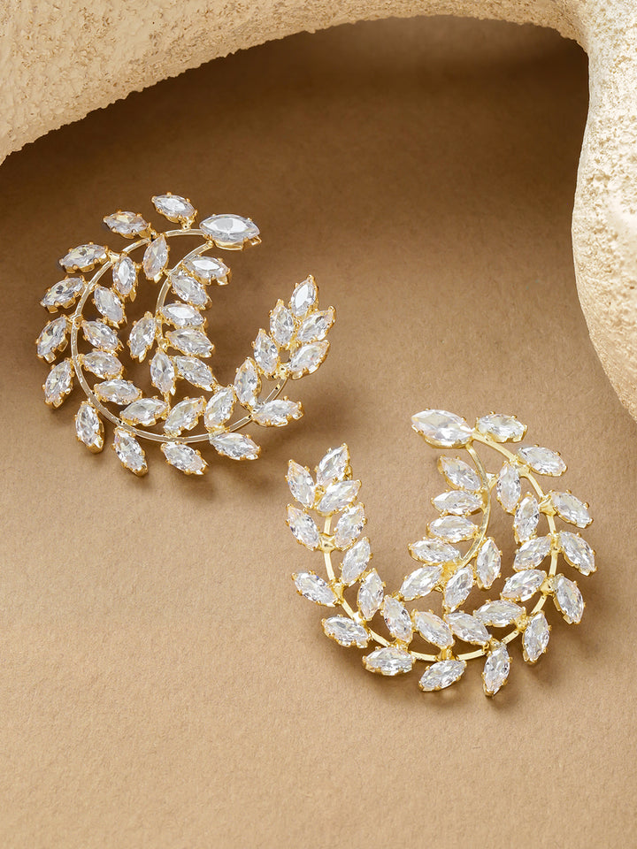 Round Leaf Stud Earrings