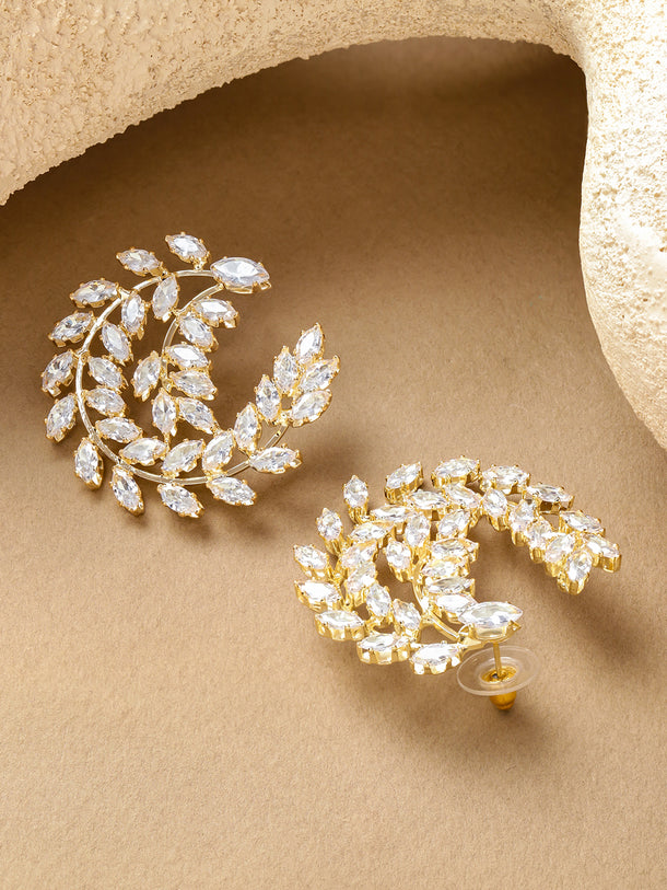 Round Leaf Stud Earrings