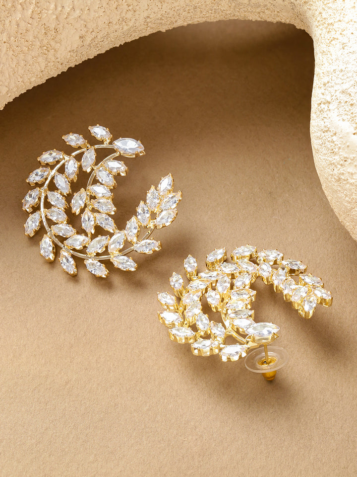 Round Leaf Stud Earrings