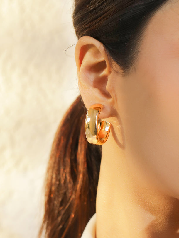 Gold Toned Hoop & Stud Earrings Pack of 9