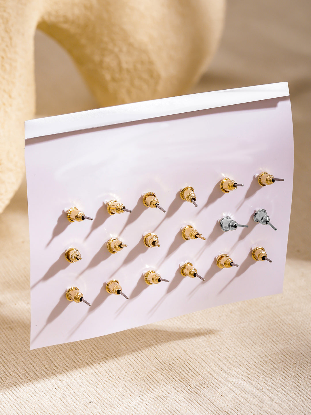 Rubans Set Of 9 18K Gold Plated Circular Half Hoop Earrings