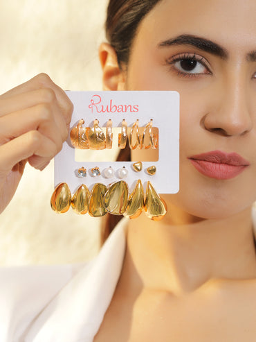 Pack of 9 Stud & Hoop Earrings