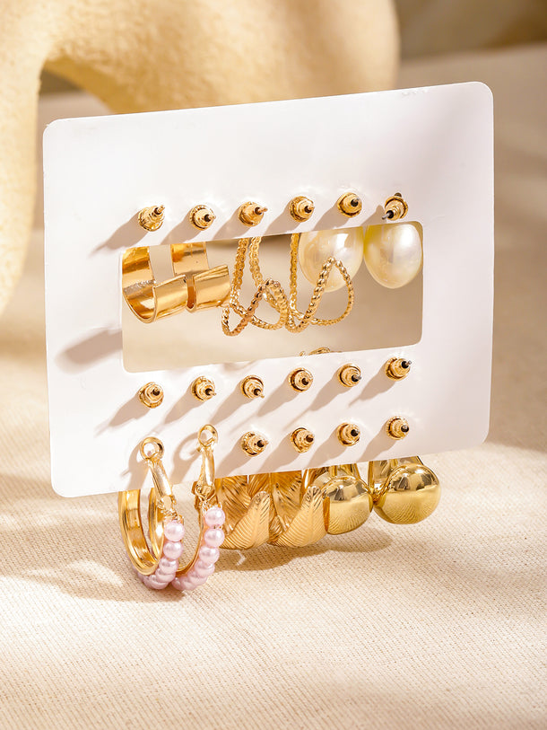 Pack of 9 Hoop & Stud Earrings