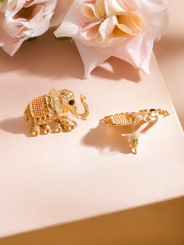 Classic Elephant Gold Stud Earrings
