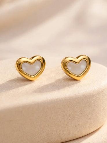 Demi Fine 18K Gold Plated Heart Stud Earrings | Anti Tarnish