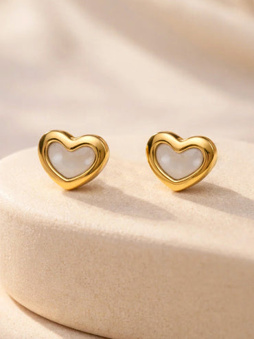 Demi Fine 18K Gold Plated Heart Stud Earrings | Anti Tarnish