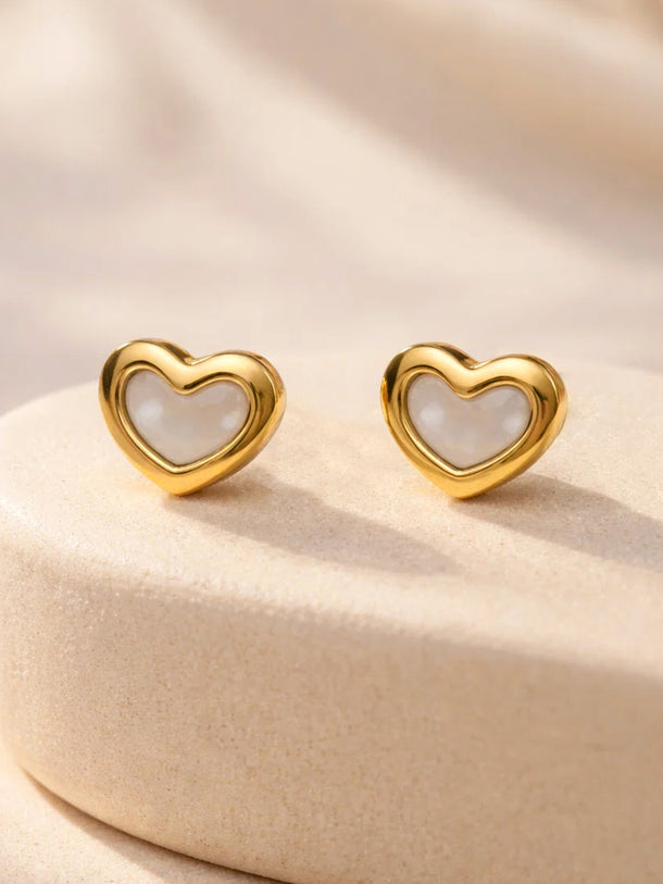 Demi Fine 18K Gold Plated Heart Stud Earrings | Anti Tarnish