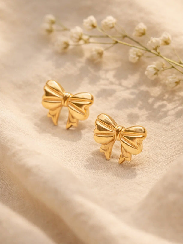 Demi Fine 18K Gold Plated Bow Stud Earrings | Anti Tarnish