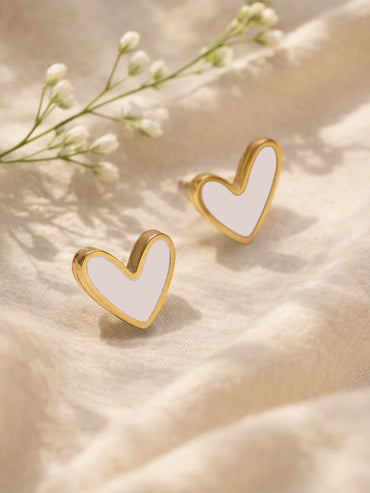 Demi Fine 18K Gold Plated Minimilist Heart Stud Earrings | Anti Tarnish