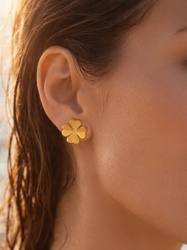 Demi Fine 18K Gold Plated Floral Stud Earrings | Anti Tarnish