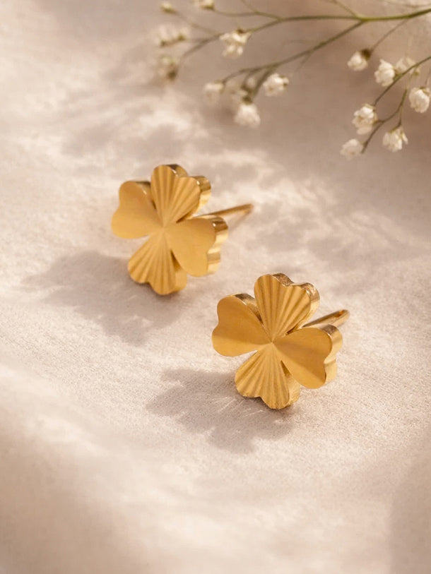 Demi Fine 18K Gold Plated Floral Stud Earrings | Anti Tarnish