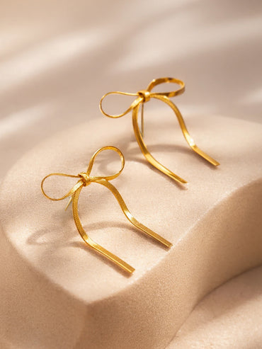Demi Fine 18K Gold Plated Ribbon Stud Earrings | Anti Tarnish
