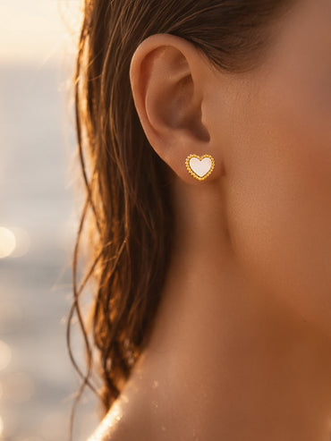 Demi Fine 18K Gold Plated Heart Stud Earrings | Anti Tarnish
