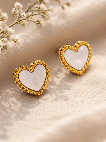 Demi Fine 18K Gold Plated Heart Stud Earrings | Anti Tarnish