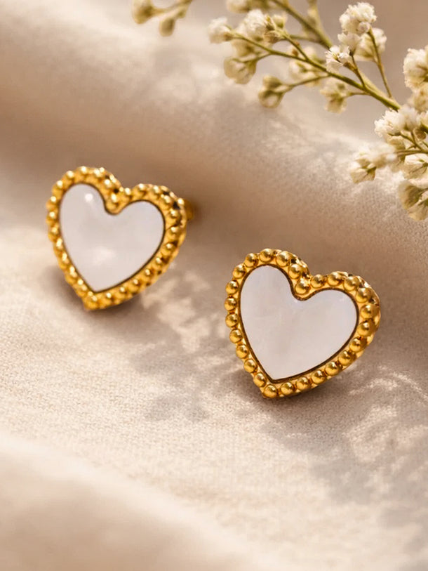 Demi Fine 18K Gold Plated Heart Stud Earrings | Anti Tarnish