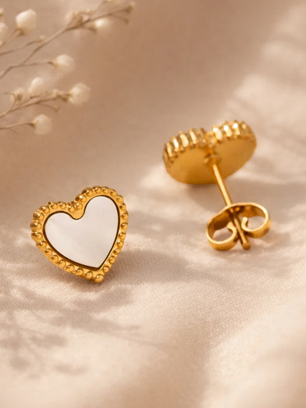 Demi Fine 18K Gold Plated Heart Stud Earrings | Anti Tarnish