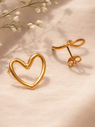 Demi Fine 18K Gold Plated Halo Heart Stud Earrings | Anti Tarnish
