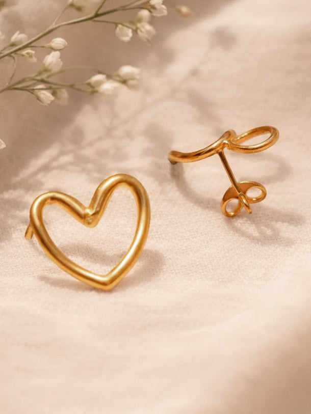 Demi Fine 18K Gold Plated Halo Heart Stud Earrings | Anti Tarnish