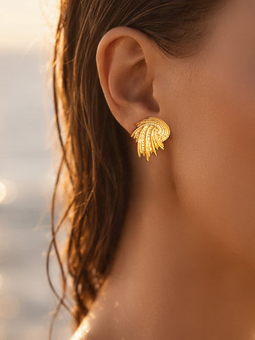 Demi Fine 18K Gold Plated Spiral Swirl Stud Earrings | Anti Tarnish