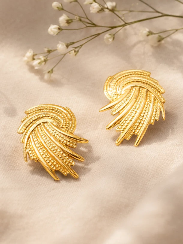 Demi Fine 18K Gold Plated Spiral Swirl Stud Earrings | Anti Tarnish