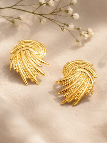 Demi Fine 18K Gold Plated Spiral Swirl Stud Earrings | Anti Tarnish
