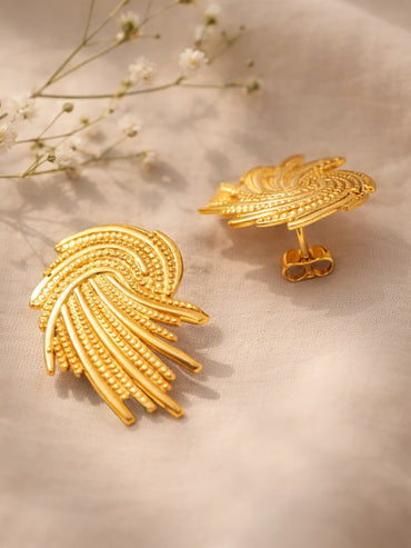 Demi Fine 18K Gold Plated Spiral Swirl Stud Earrings | Anti Tarnish