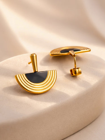 Demi Fine 18K Gold Plated Arch Enamel Statement Drop Earrings | Anti Tarnish