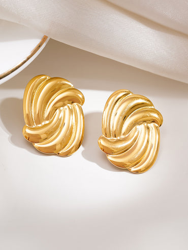 Demi Fine Golden Twist Stud Earrings