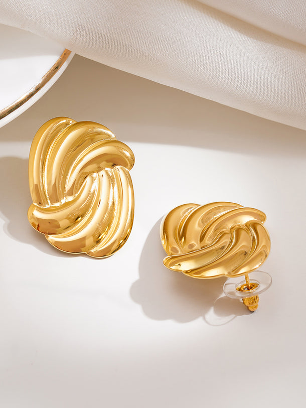 Demi Fine Golden Twist Stud Earrings