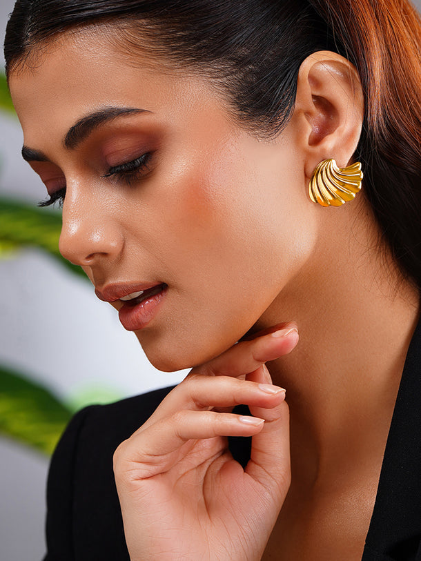 Demi Fine Golden Shore Stud Earrings