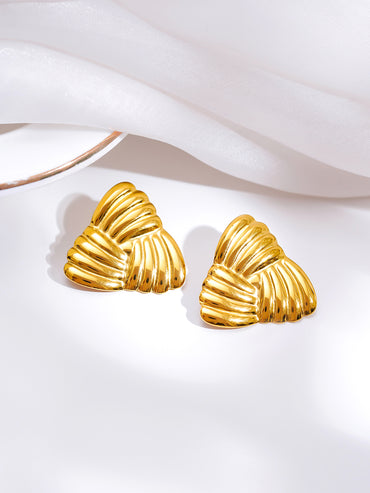 Demi Fine Golden Crush Stud Earrings